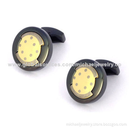 Stainless Steel Cufflinks with Plating IP Black